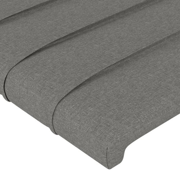 Headboard - vidaXL - Dark Grey - Durable Fabric - Adjustable Height - Sturdy Legs
