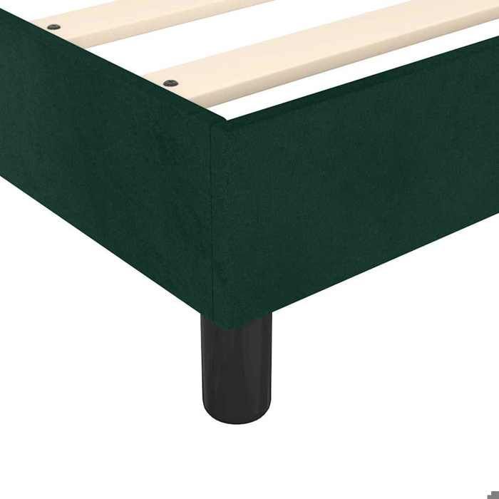 Cama de madera verde de 200 x 200 cm - Carga máxima 150 kg - Estructura de cama de muelles verde oscuro de 200 x 200 cm con tapizado de terciopelo 005_389688