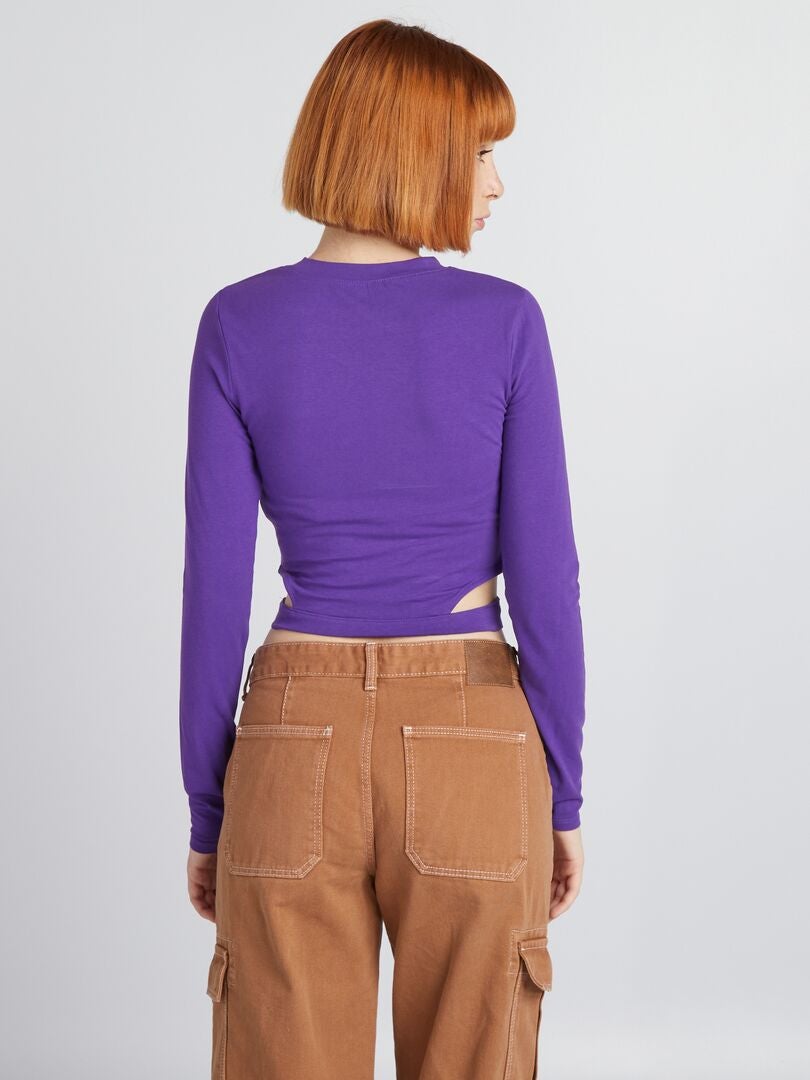Top corto de manga larga - Morado