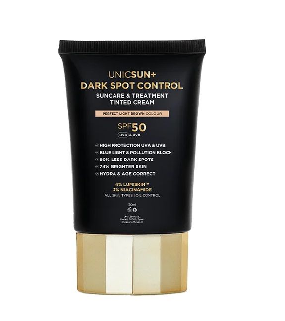 Unicsun obarvana krema za nadzor temnih madežev SPF 50 Razkošna vlažilna in negovalna