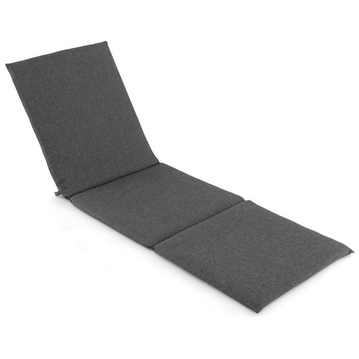 Cojín para tumbona de exterior COSTWAY, con correa de fijación, plegable, elástico y transpirable, 182 x 59 cm, gris.
