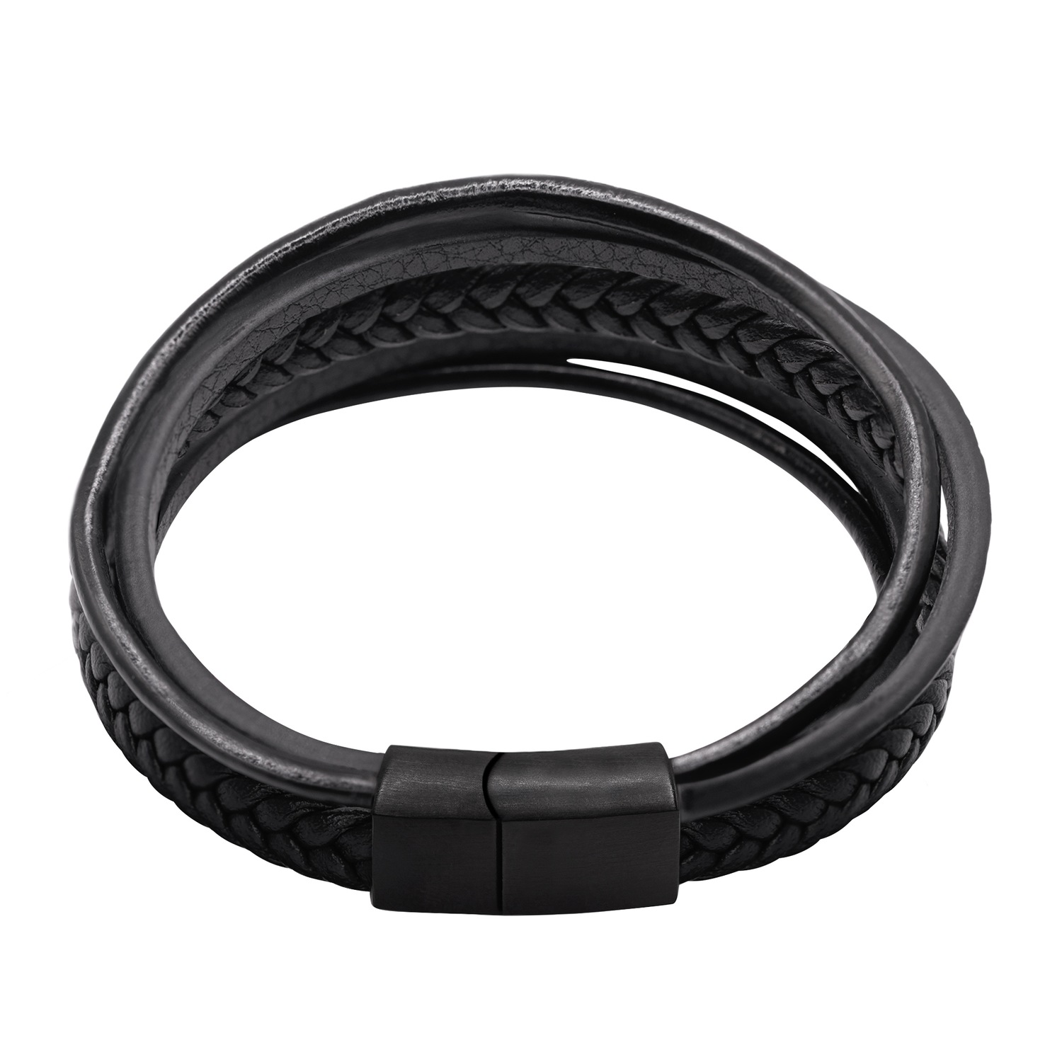Heideman Bracelet en cuir Joris noir