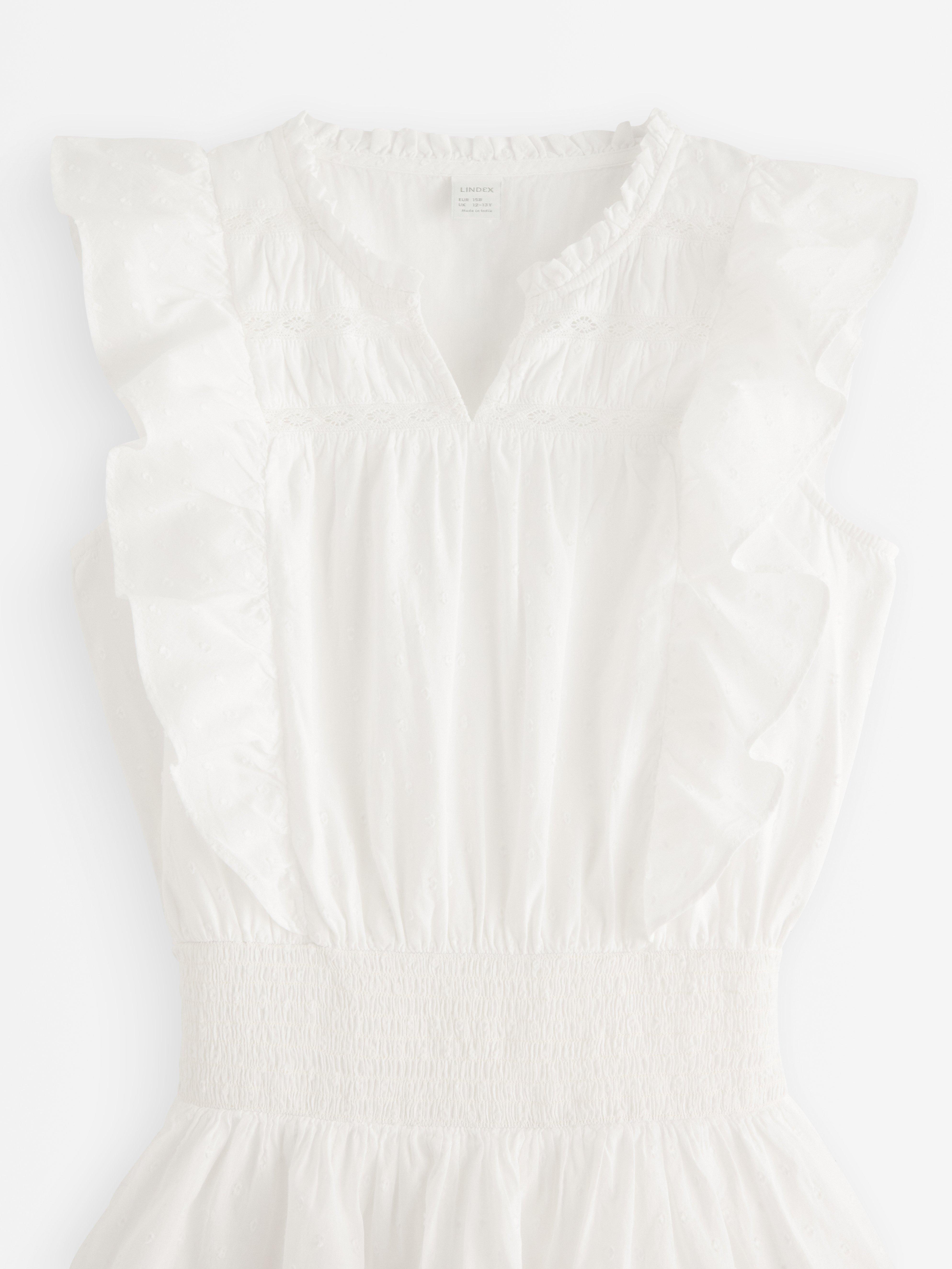 Rochie cu volane Off White