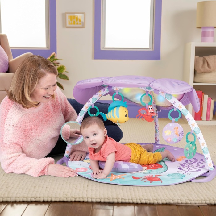 DISNEY BABY - LA SIRENETTA - Palestrina per neonati, giocattoli sensoriali e musicali, luci decorative, regalo per neonati