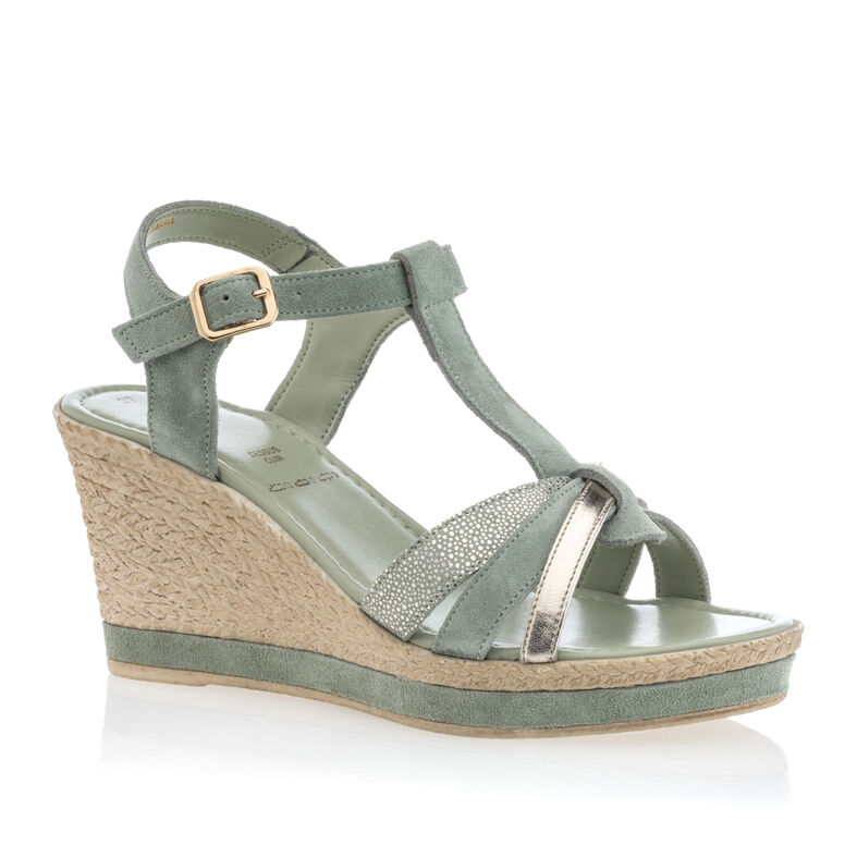 Grüne Damensandalen / Zehenfreie Schuhe