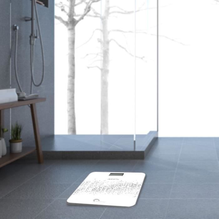 Bilancia elettronica parlante LITTLE BALANCE con controllo vocale, 180 kg / 100 g - Nera