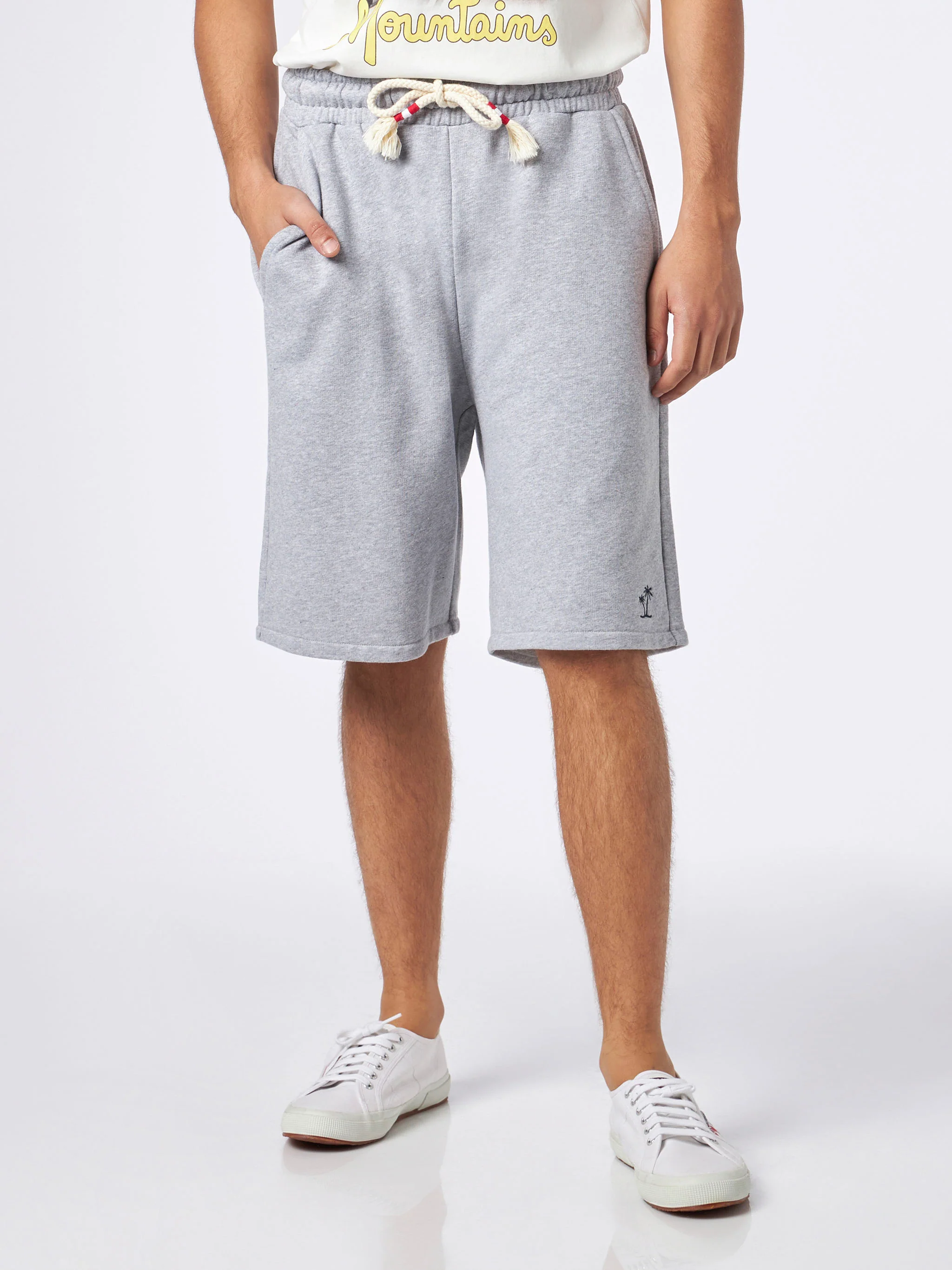 Bermudashorts voor heren van grijs katoen