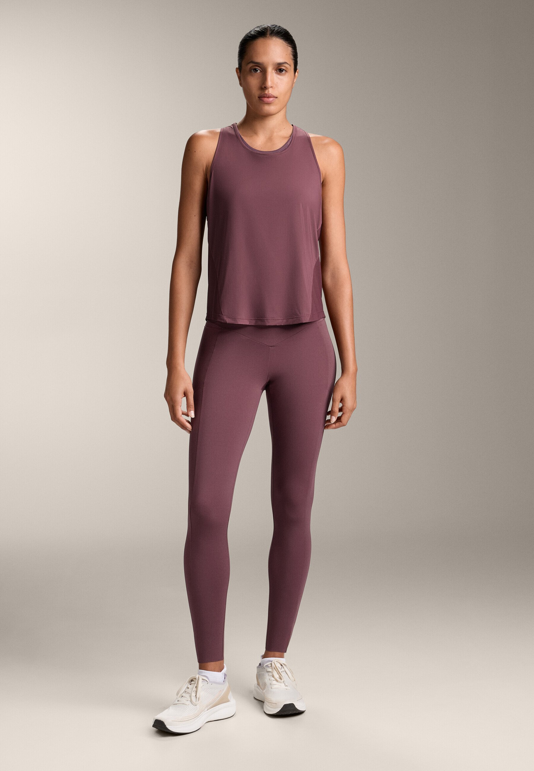 OYSHO MAGLIA TECNICA SENZA MANICHE - Top - viola scuro screziato