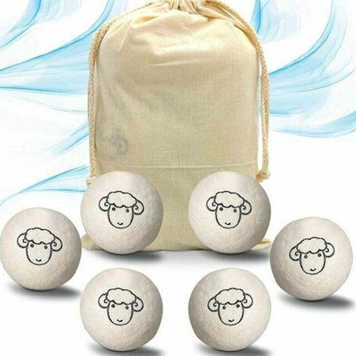 6 Pièces Balles De Séchage En Laine Naturelle, Boules De Séchage En Laine, D'Assouplissant Naturel, Balles Pour Sèche-Linge, Boule