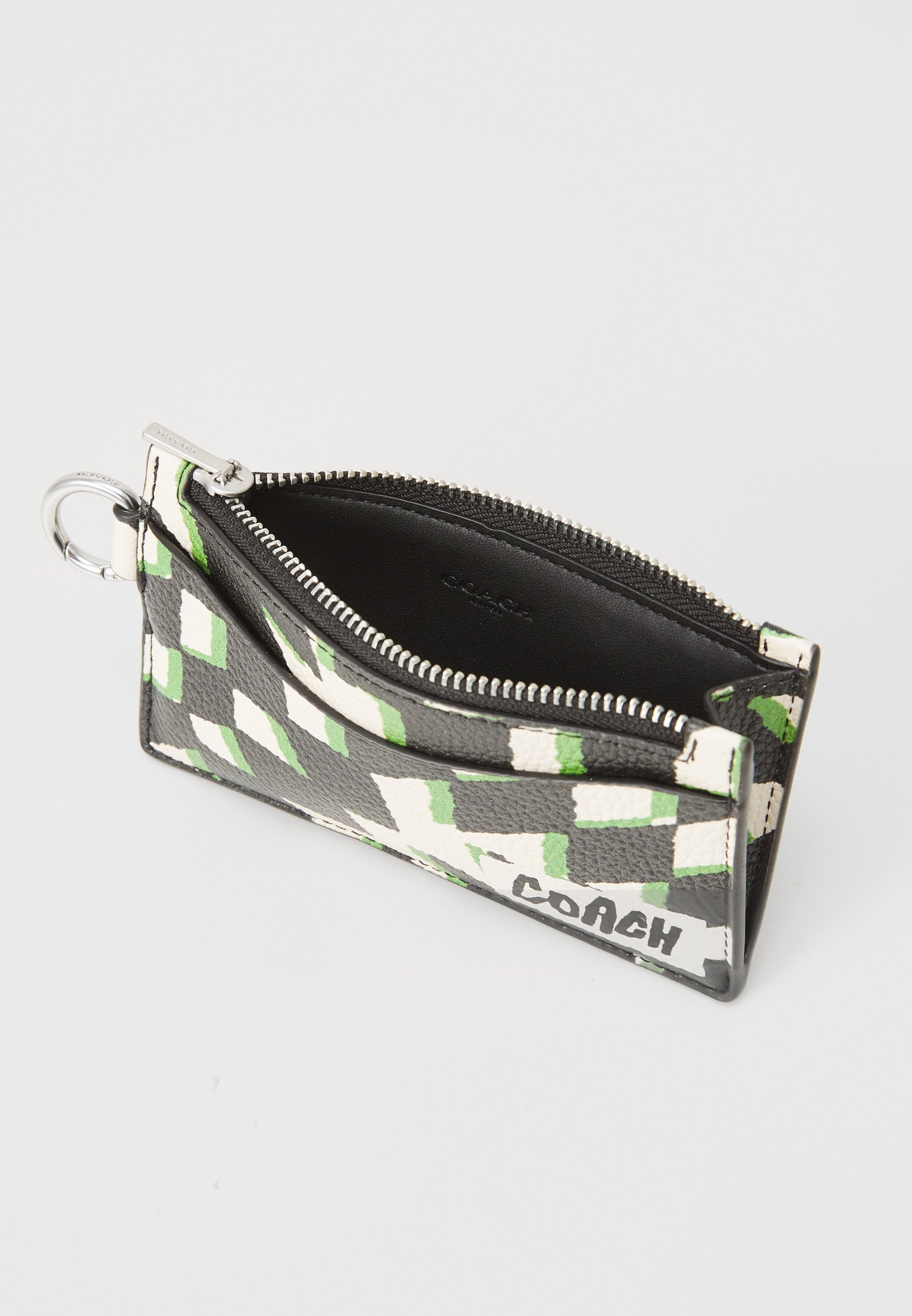 COACH RITSKAARTHOUDER MET GEO CHECK-PRINT - Portemonnee - zwart multi