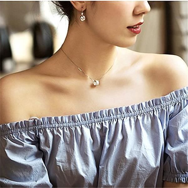 Women's Earrings with Zirconium Oxide Rhinestones
