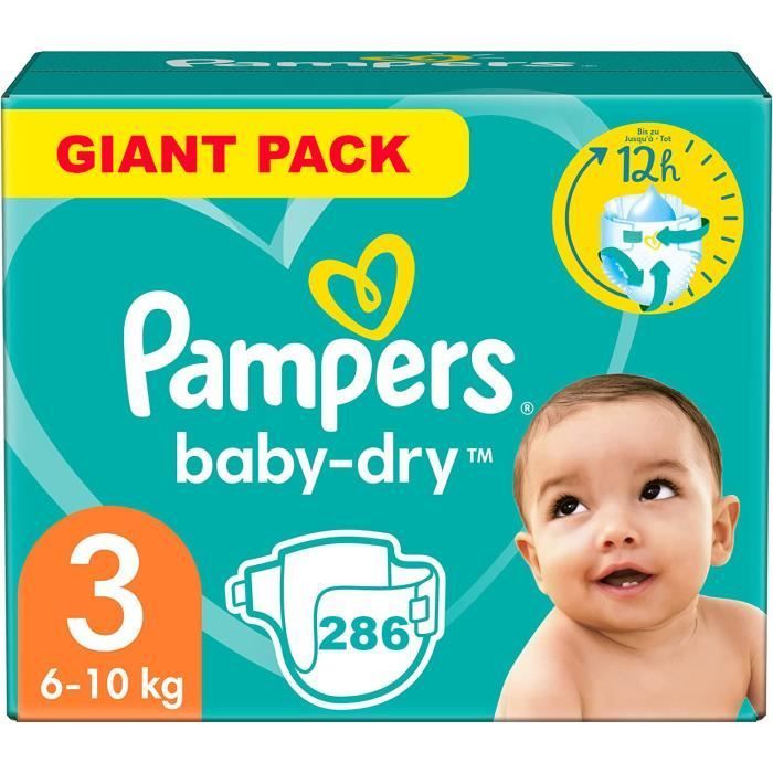PAMPERS BABY-DRY SIZE 3 286 DIAPERS (6-10 KG)