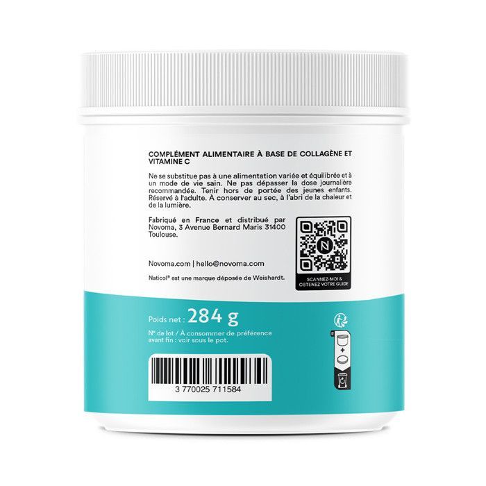 Collagène - Novoma - Collagène marin (284g) - Saveur Neutre