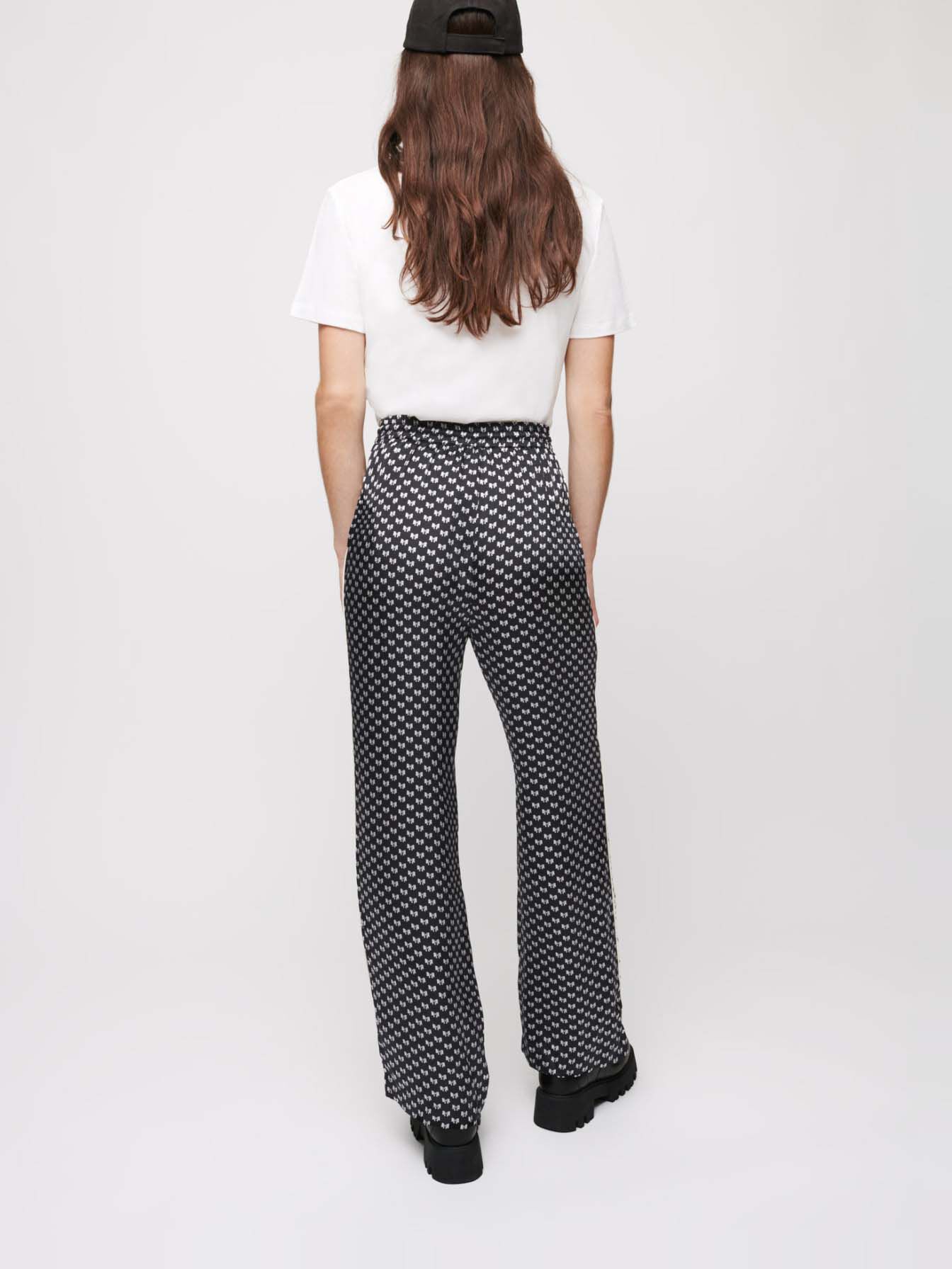 Pantaloni de pijama cu imprimeu cu fundă - Noeuds Noir