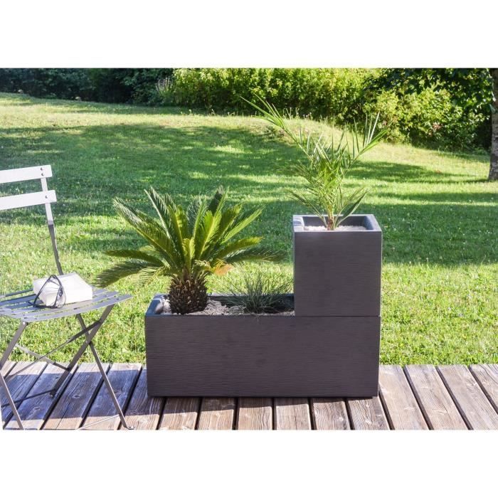 Vaso quadrado de 30 cm - EDA - Graphit Up - 21 L - Para uso interno/externo - 29,5 x 29,5 x 29,5 cm (altura) - Cinza antracite