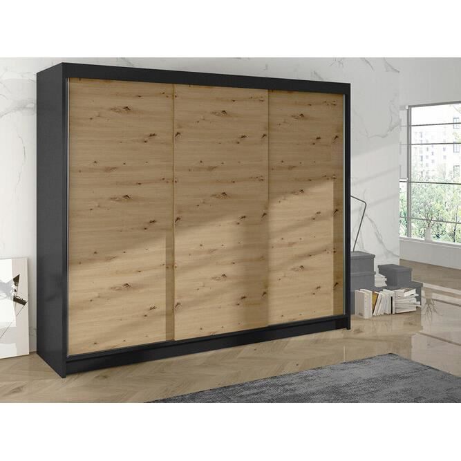 Wardrobe - Atlanta 160 406895 Wardrobe - Black - 200x215x58cm