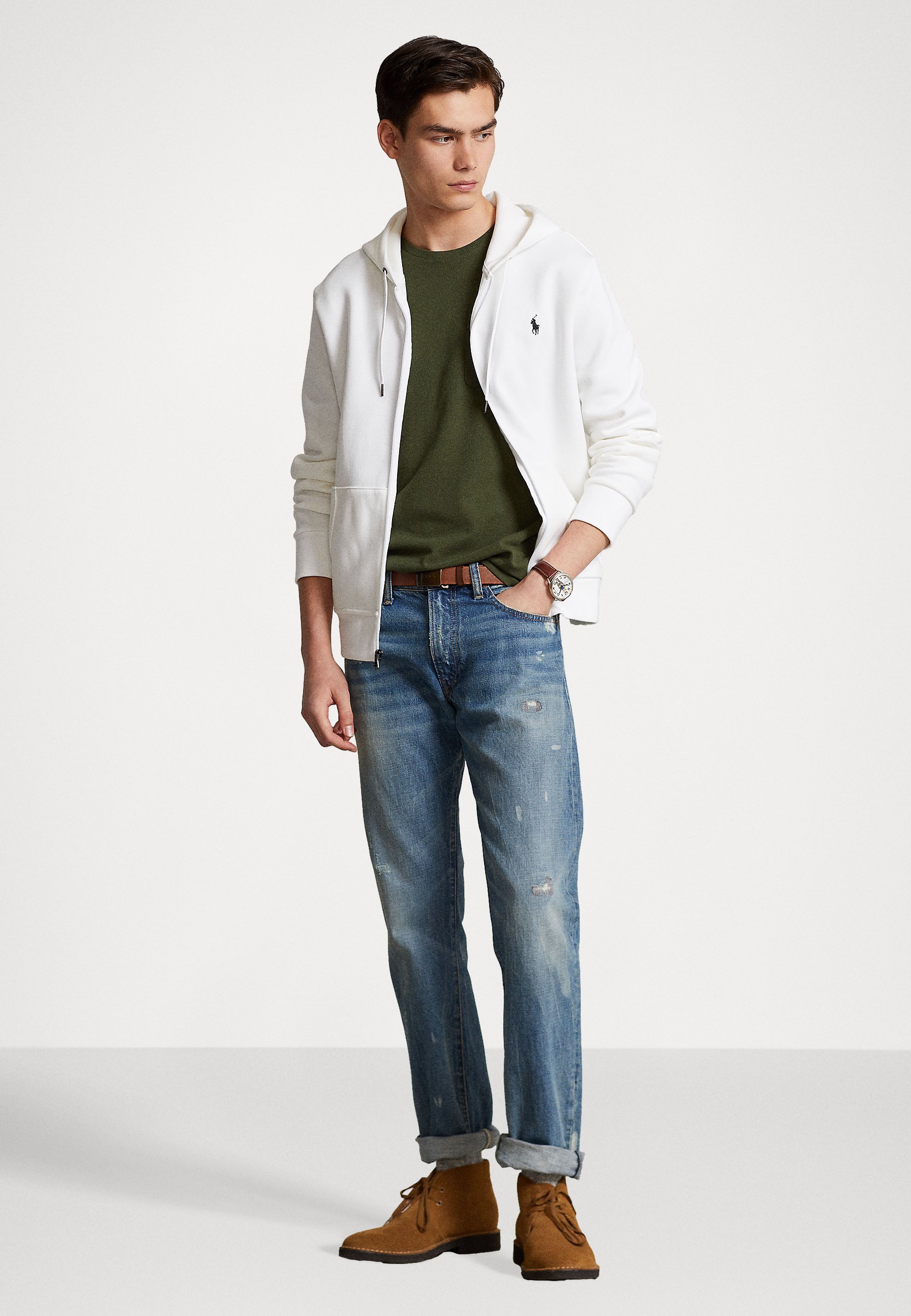 Felpa con cappuccio e zip intera Polo Ralph Lauren - bianca