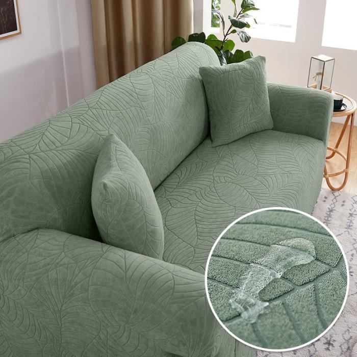 Funda para sofá - FUNMOON - 3 plazas - Elástica - Impermeable - Verde