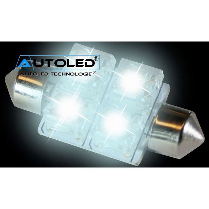 1 bombilla LED C5W 2x2 - 20x36 mm - Blanca