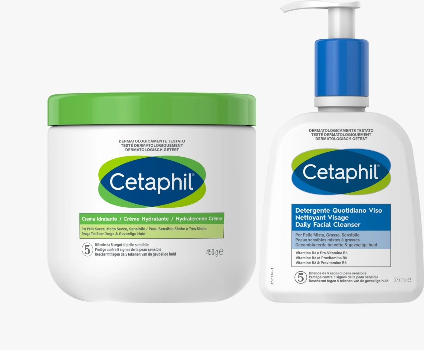 Cetaphil Cetaphil Bipack crème 450 g + dagelijkse reinigingsgel 237 ml hydraterende huidverzorging