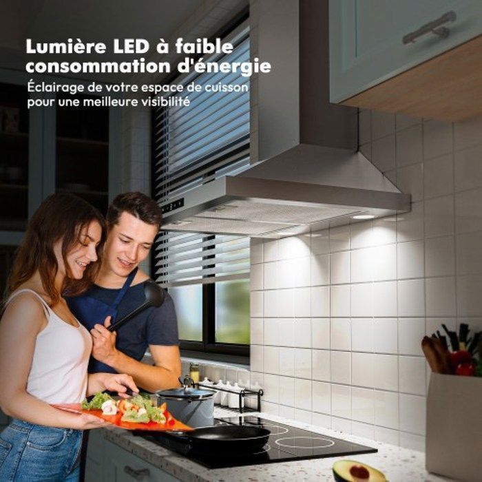FIREGAS afzuigkap van 60 cm, 3 snelheden, recirculatie 335 m³/u met CC130 actiefkoolfilter
