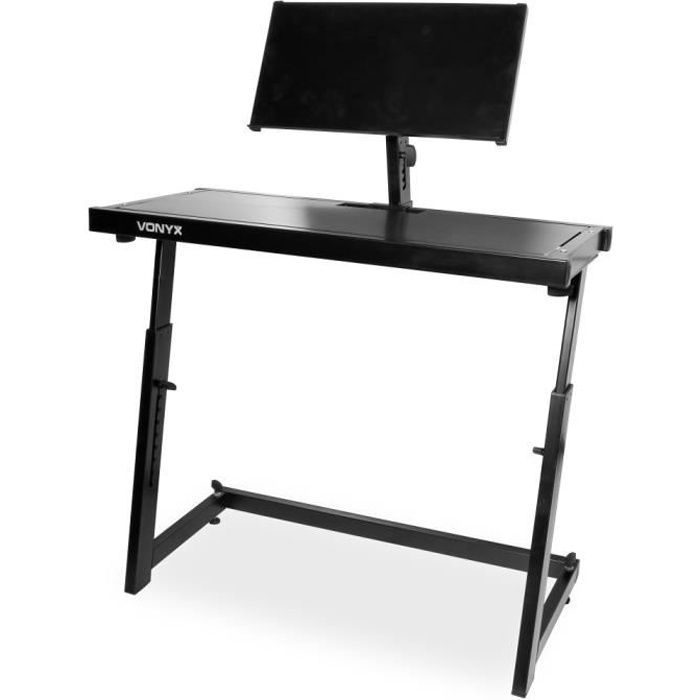 Vonyx DJ Stand, Adjustable Deck, Easy to Assemble, Very Sturdy, Ideal for Mixing Consoles