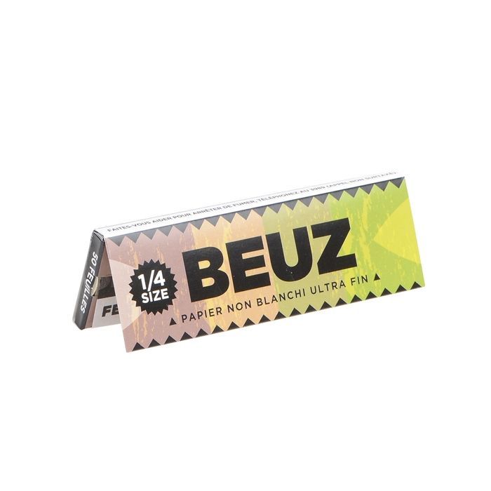 Boite de 25 carnets de feuilles à rouler les cigarettes 1/4 Brown Beuz