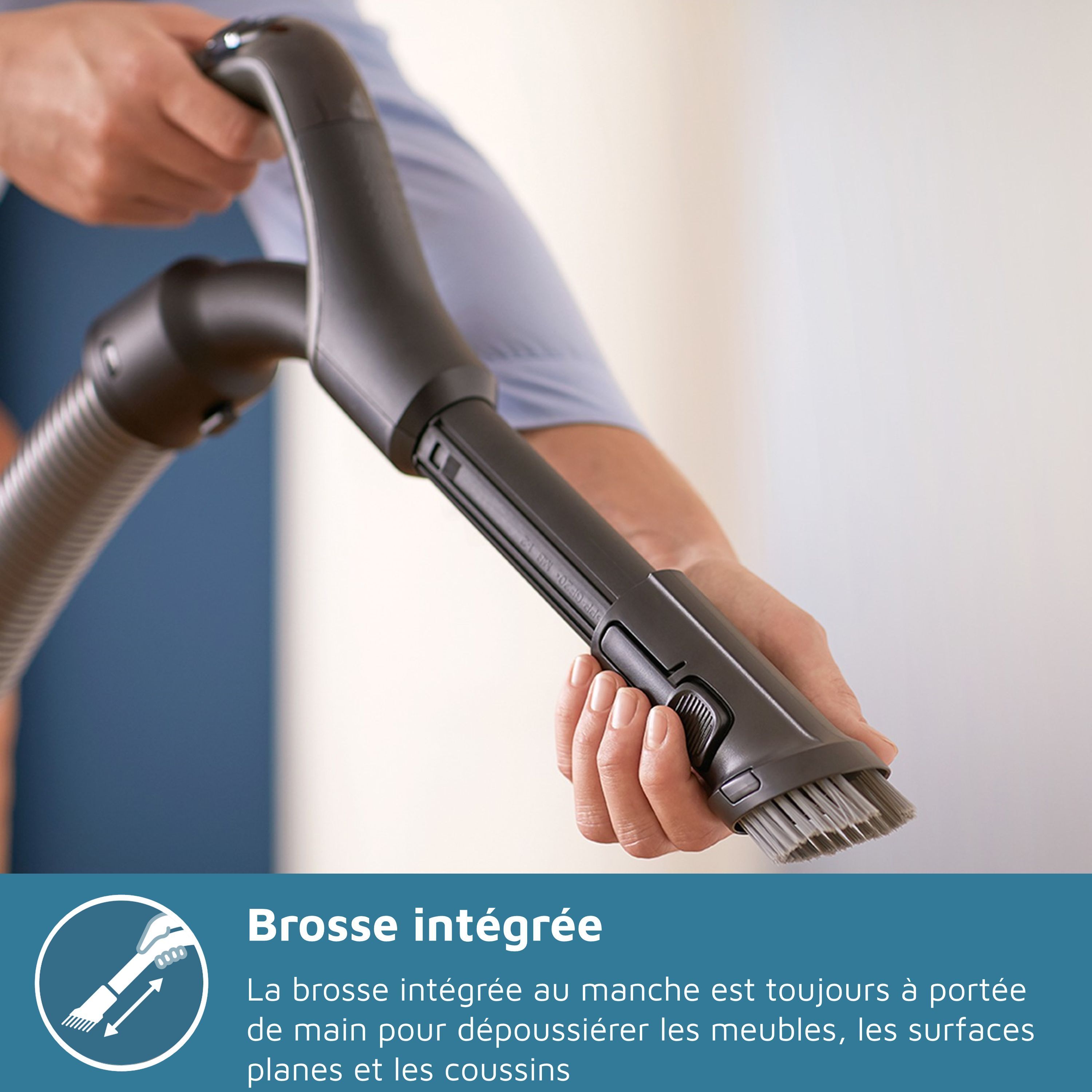 Aspiradora con bolsa - PHILIPS - XD3112/09 - Serie 3000 Performer Compact - 900W - 79dB - Negra
