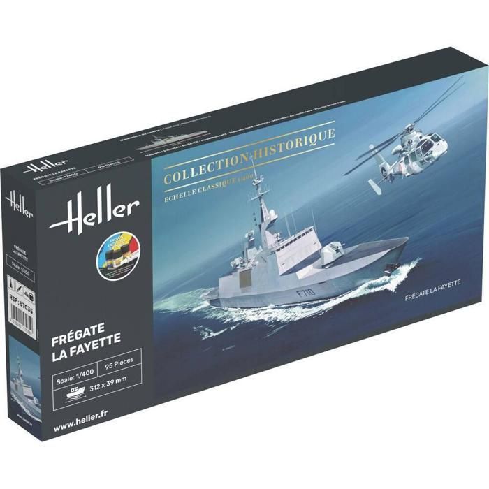 Modelo de navio - HELLER - Fragata La Fayette - Escala 1:400 - 95 peças - Para maiores de 15 anos