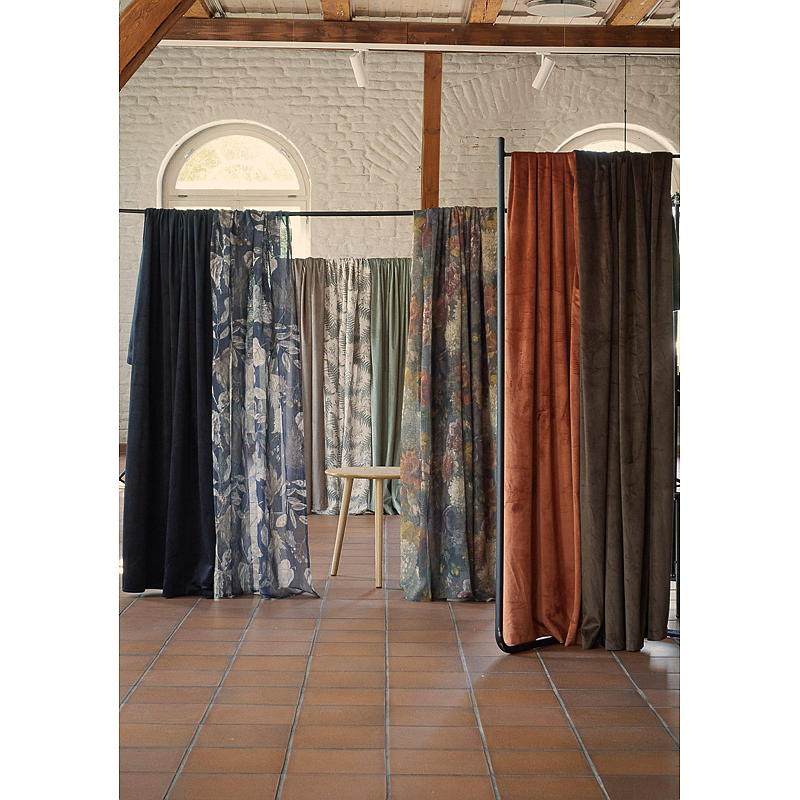 Cortina para el hogar de 140x160 cm, terciopelo marrón.