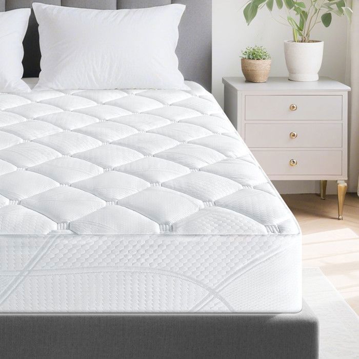 Surmatelas 160x200 cm - INRE, Confort Optimal - Moelleux, Anti-acarien, Respirant - pour Matelas 2 Places - Lavable