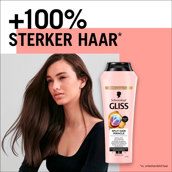 „Gliss Split Hair Miracle“ apsauginis šampūnas nuo plaukų slinkimo, 250 ml