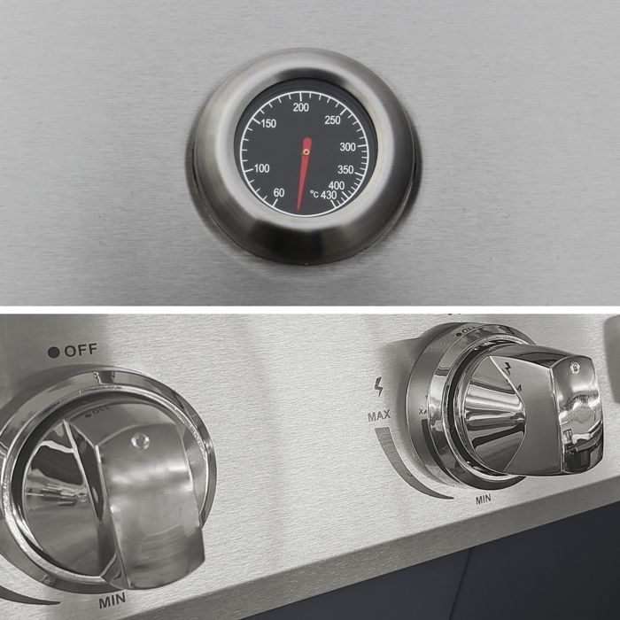 Cuisine d'extérieur - HAPPY GARDEN - TEXAS - 4+1 brûleurs - Noir - Acier peint, inox - Gaz