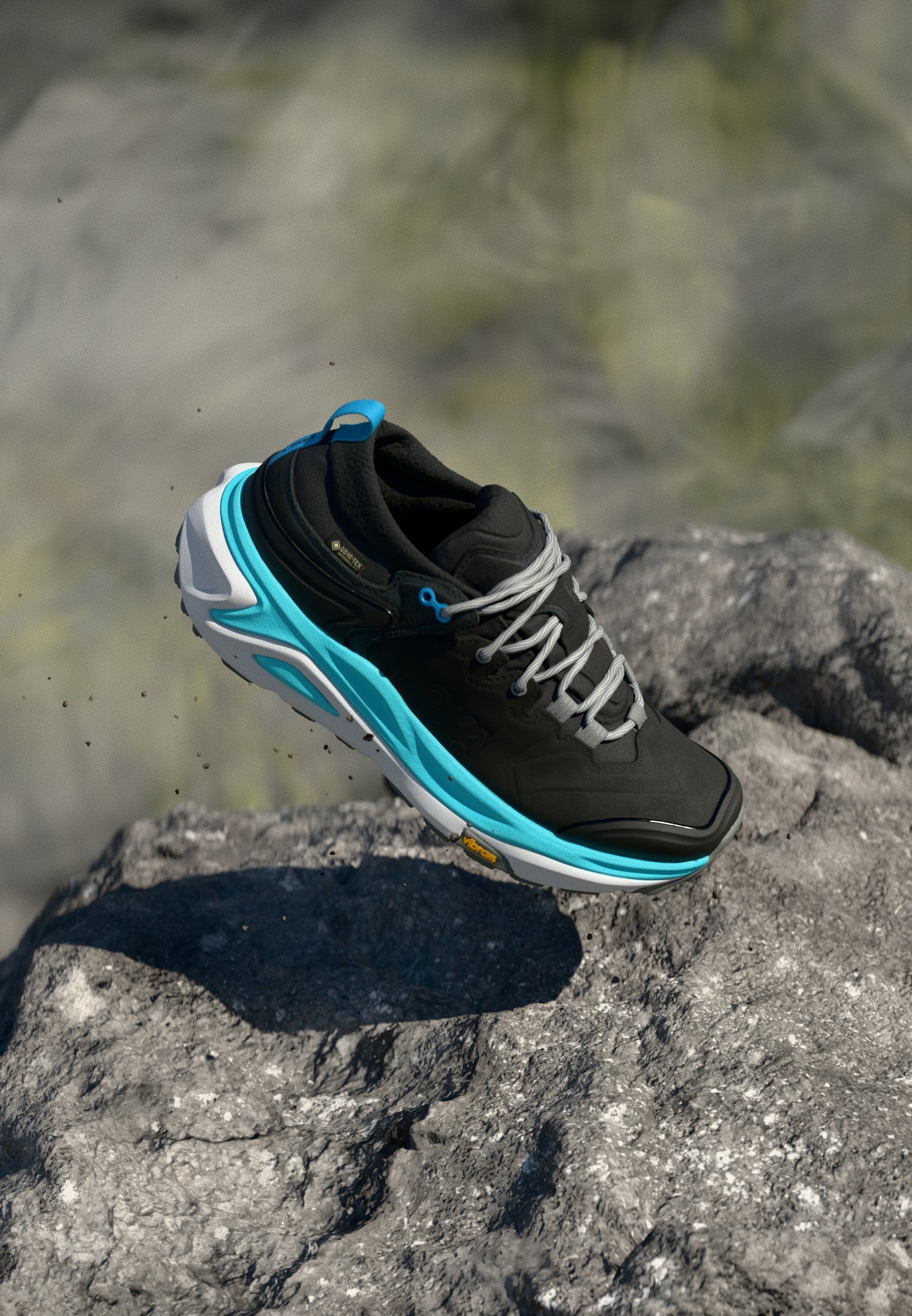 HOKA KAHA 3 LOW GTX - Wandelschoenen - zwart/cieloblauw
