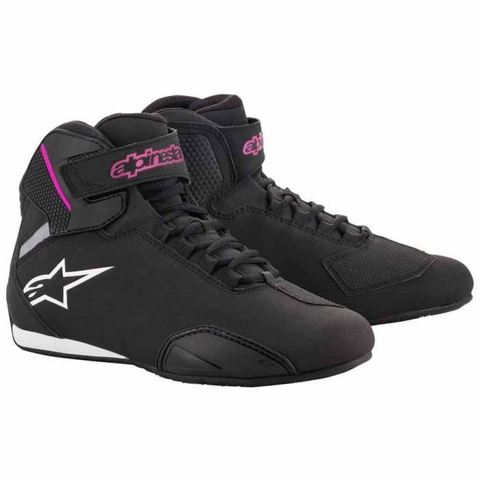 Alpinestars Bottes Moto Stella Sektor Shoes Black Fuchsia, Noir-Fuchsia, 36