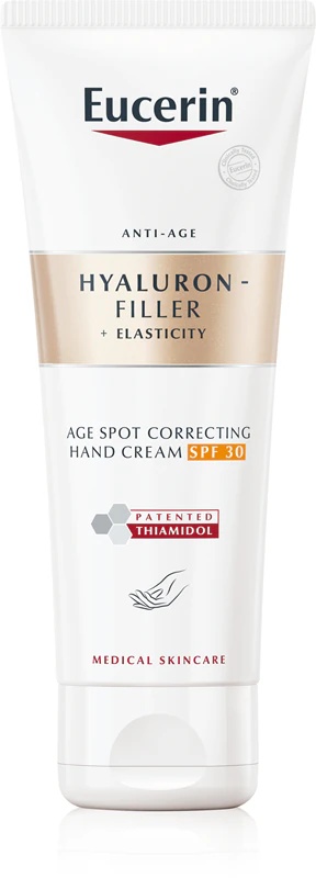 Eucerin Hyaluron-Filler + Elasticity krema za roke proti pigmentnim madežem ZF 30