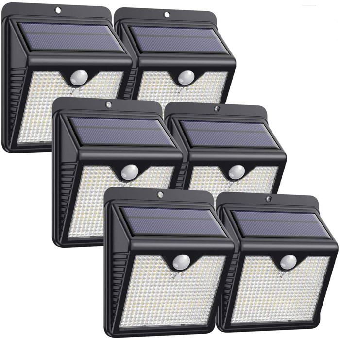 Lampe Solaire Extérieur, [ 6 Pack 150 LED - 1000 lumens] Lumière Etanche éclairage Solaire avec Détecteur de Mouvement