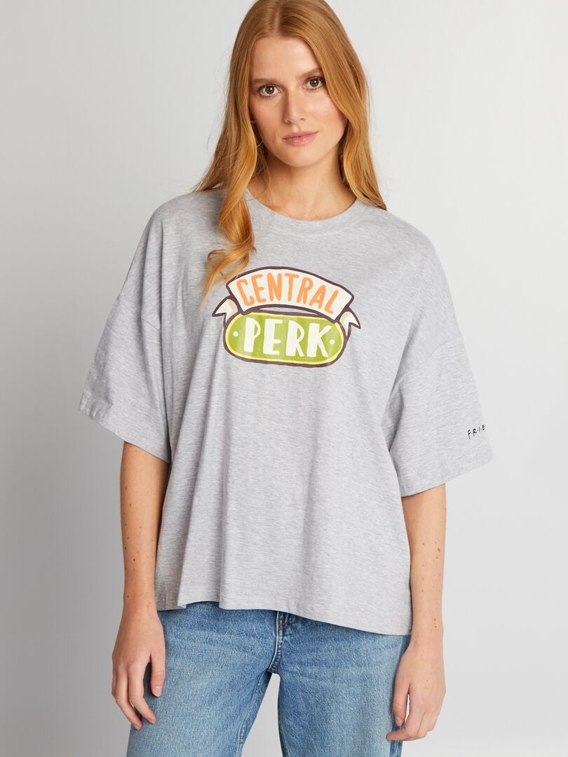 'Friends' oversized jersey t-shirt - GRIJS