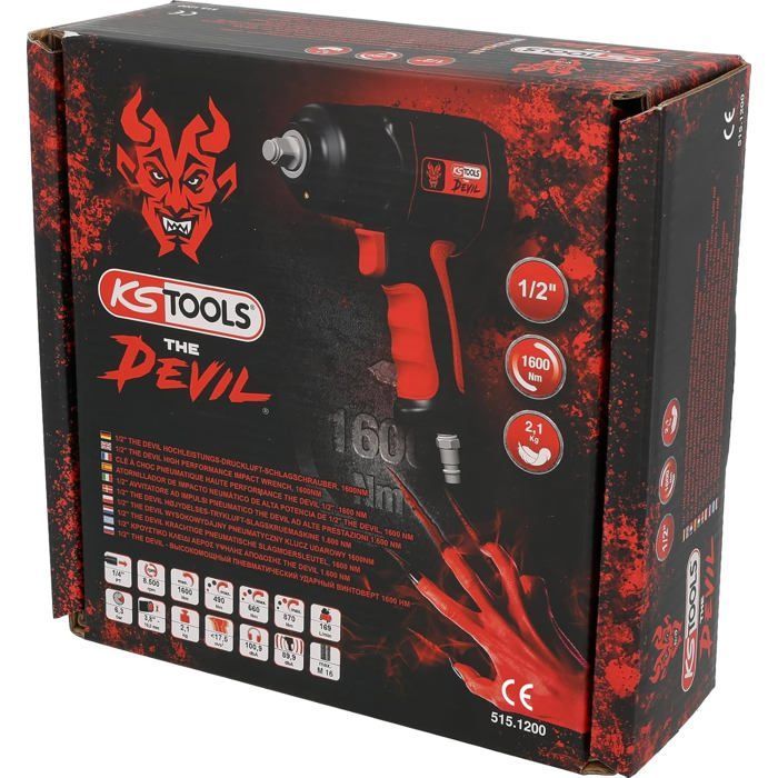 Clé à chocs - KS TOOLS - Mini 1/2 pneumatique - Ultra performante - Poids léger 1,2 kg - Compacte 153 mm
