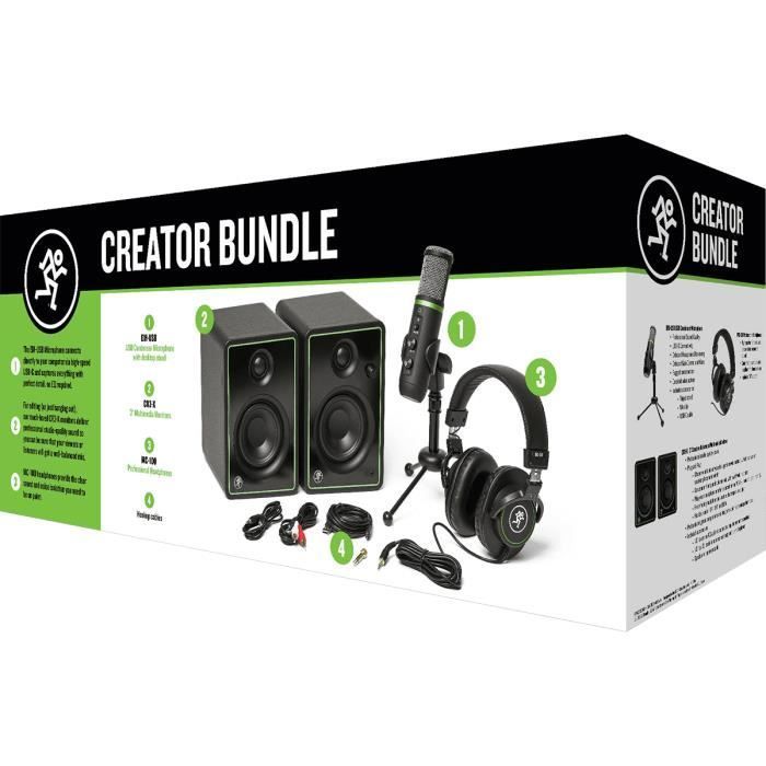 Mackie CREATOR-BUNDLE - Pack MAO Enceintes monitoring + micro + casque + suite logicielle