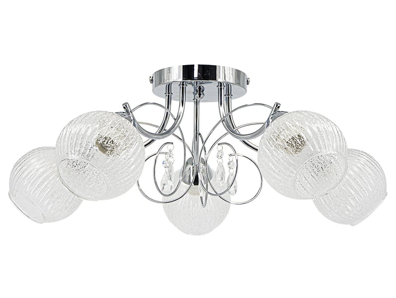 Lampa sufitowa Wenus 5-punktowa metalowa srebrna