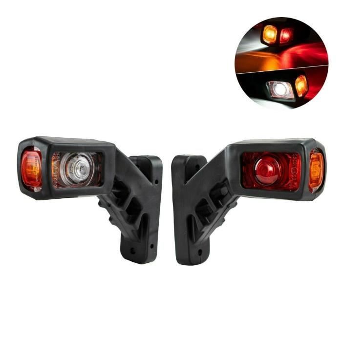 luces de posición LED de 12 V, color ámbar, rojo y blanco, para chasis de camión o remolque.