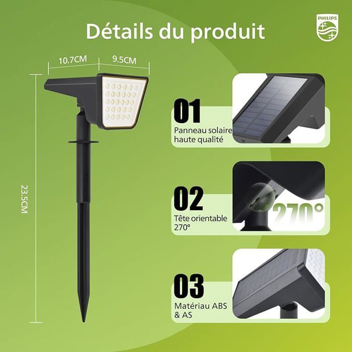 Juego de 6 focos solares exteriores impermeables con 28 LED, 3000K, iluminación paisajística para jardín.