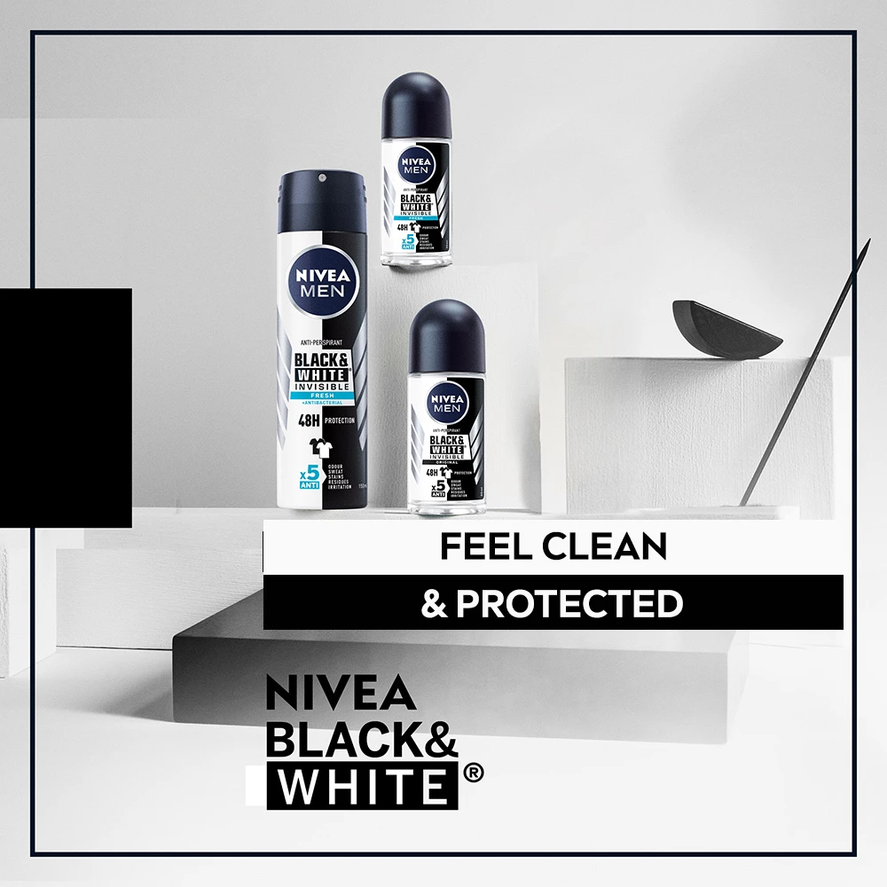 Spray proaspăt Black & White 150 ml - NIVEA