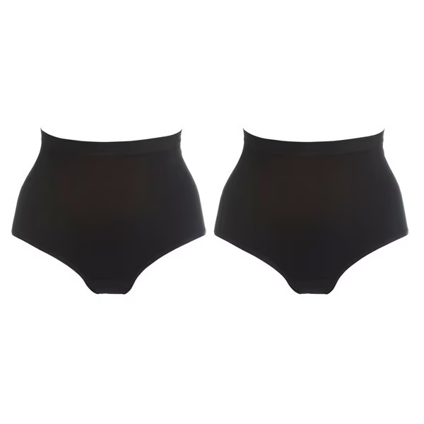 Ženske gaćice Kruidvat Cotton Stretch Maxi, crne, veličina M, 2 komada
