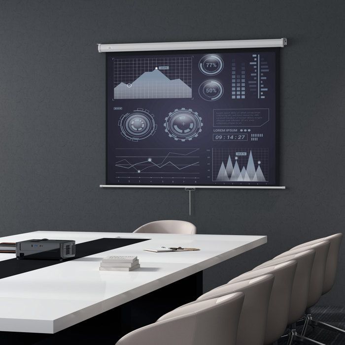 Pantalla de proyección HOMCOM de 84 pulgadas, formato 4:3, resolución 4K HD, para cine en casa, montaje en pared o techo, dimensiones: 181 cm (ancho) x 8 cm (profundidad) x 138 cm (alto), color blanco.