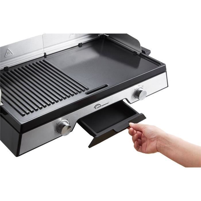 Plancha eléctrica LITTLE BALANCE - 8735 - Superficie de cocción de 50x30 cm - Revestimiento microcerámico sin PFAS - 2200 W