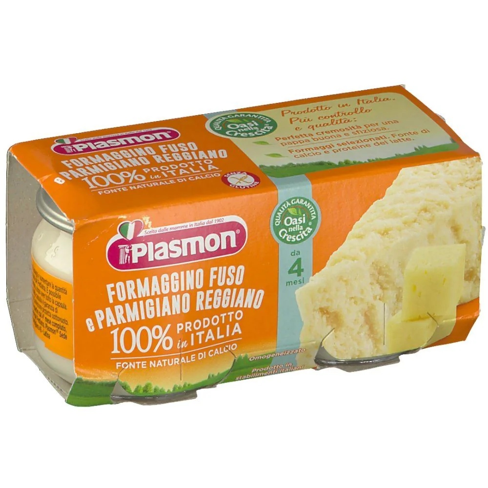 PLASMON Queijo e parmesão homogeneizados Plasmon 2 x 80 g alimento para bebês