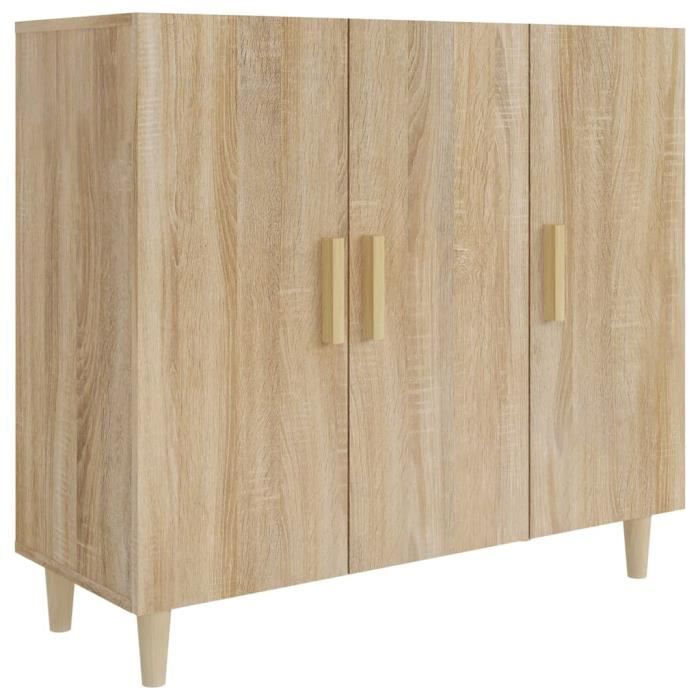 812495 vidaXL Aparador Sonoma Roble 90x34x80 cm Madera de ingeniería