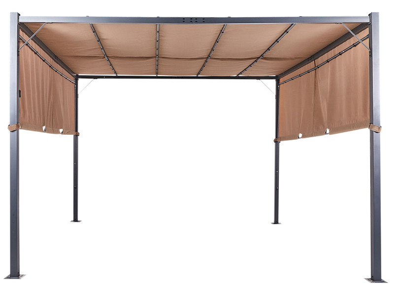 Pawilon ogrodowy altana 310 x 310 cm LED brązowy